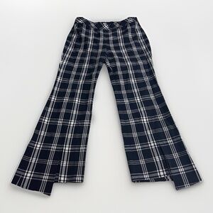 W by Worth Plaid Pants Ankle 0 Asymmetric Hem Wide Leg Stretch